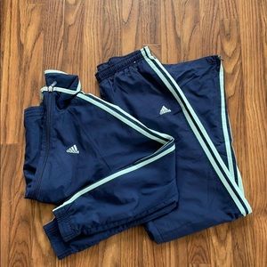 Navy Adidas Track Suit Set